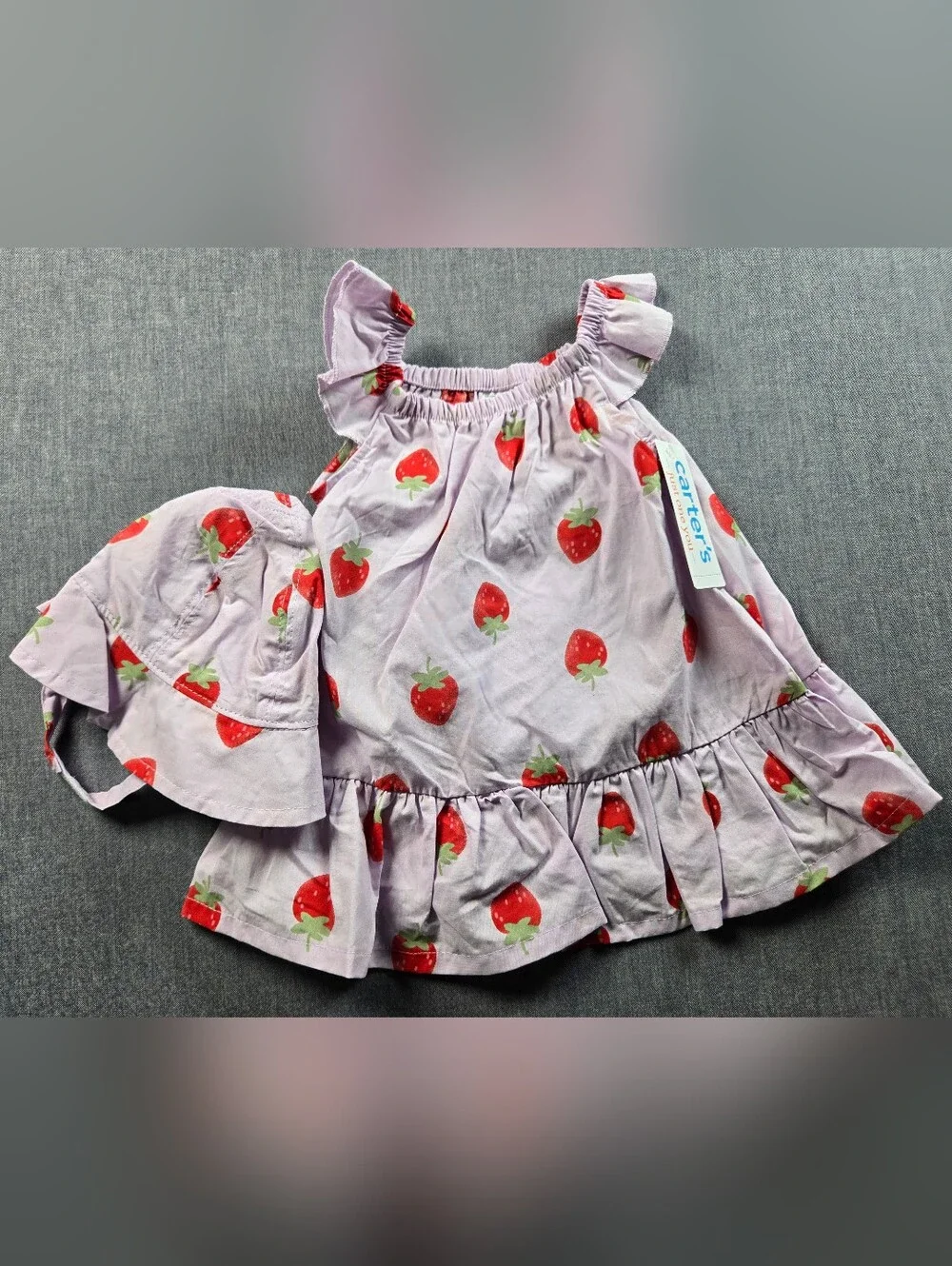 Carter's Lavender Dress with Red Strawberry Print